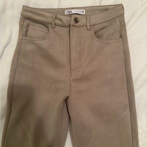 Zara Straight Leg Pants in Taupe